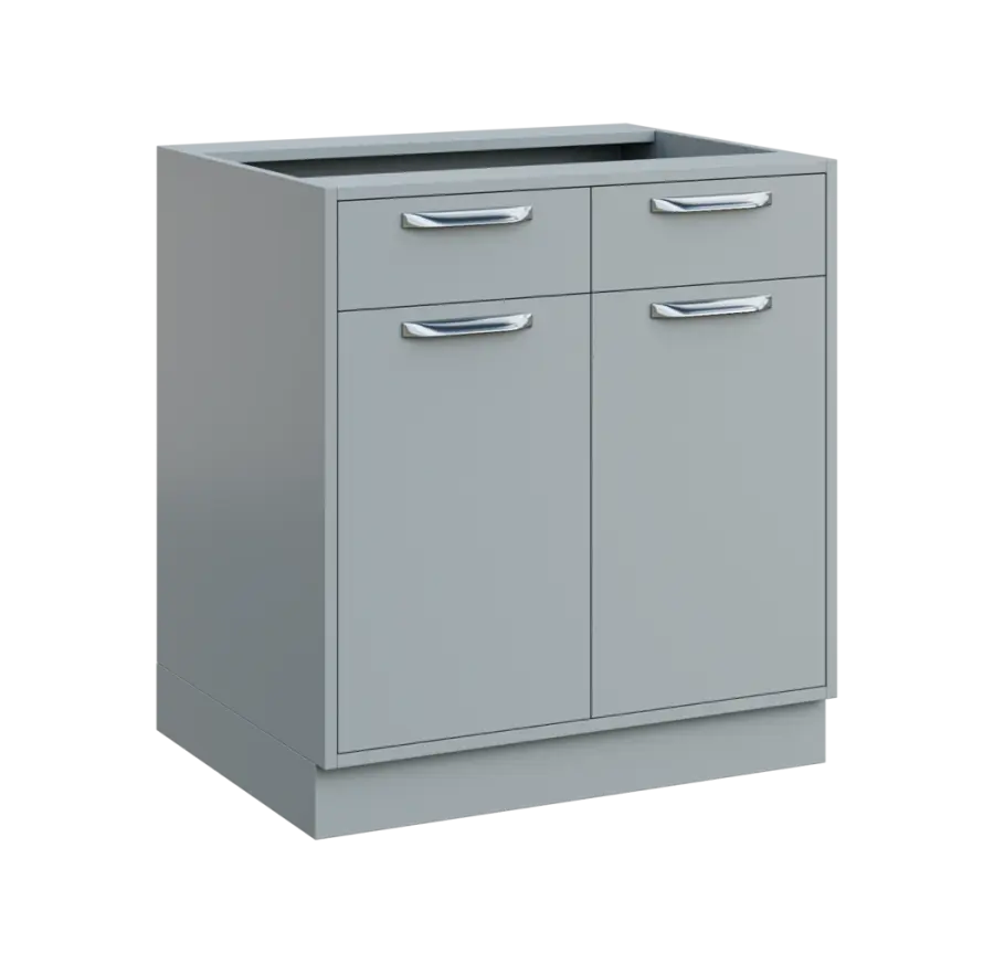 QS - 8DZ2 spodní skříňka, 2-dveřová/zásuvky, 900x800x600, šedá